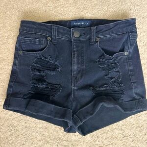 Aeropostale high rise midi black jean shorts